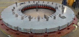 Montaje del núcleo del estator del generador síncrono