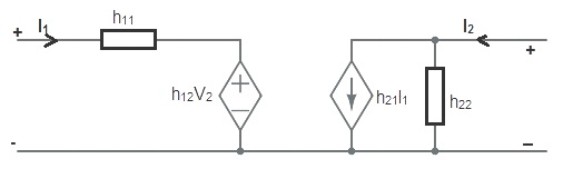Representación del circuito equivalente-parámetro h