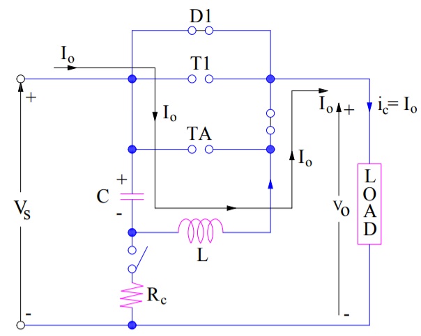 El principio de funcionamiento del interruptor conmutado actual se divide en cinco modos para una mejor comprensión.  Esta figura explica la operación del modo 4.