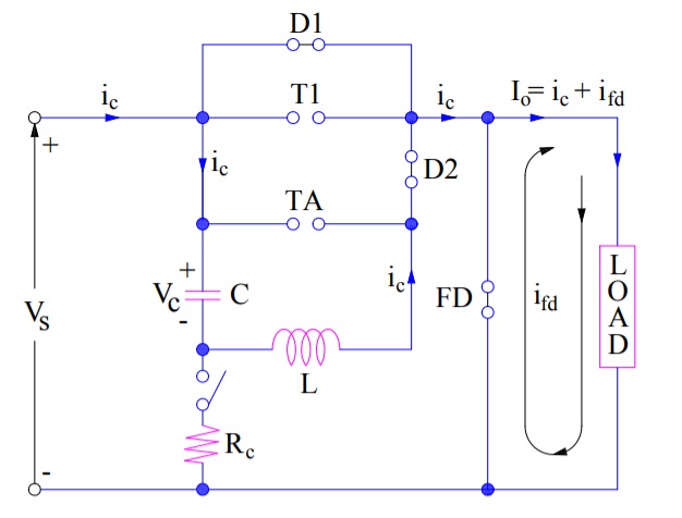 El principio de funcionamiento del interruptor conmutado actual se divide en cinco modos para una mejor comprensión.  Esta figura explica la operación del modo 5.