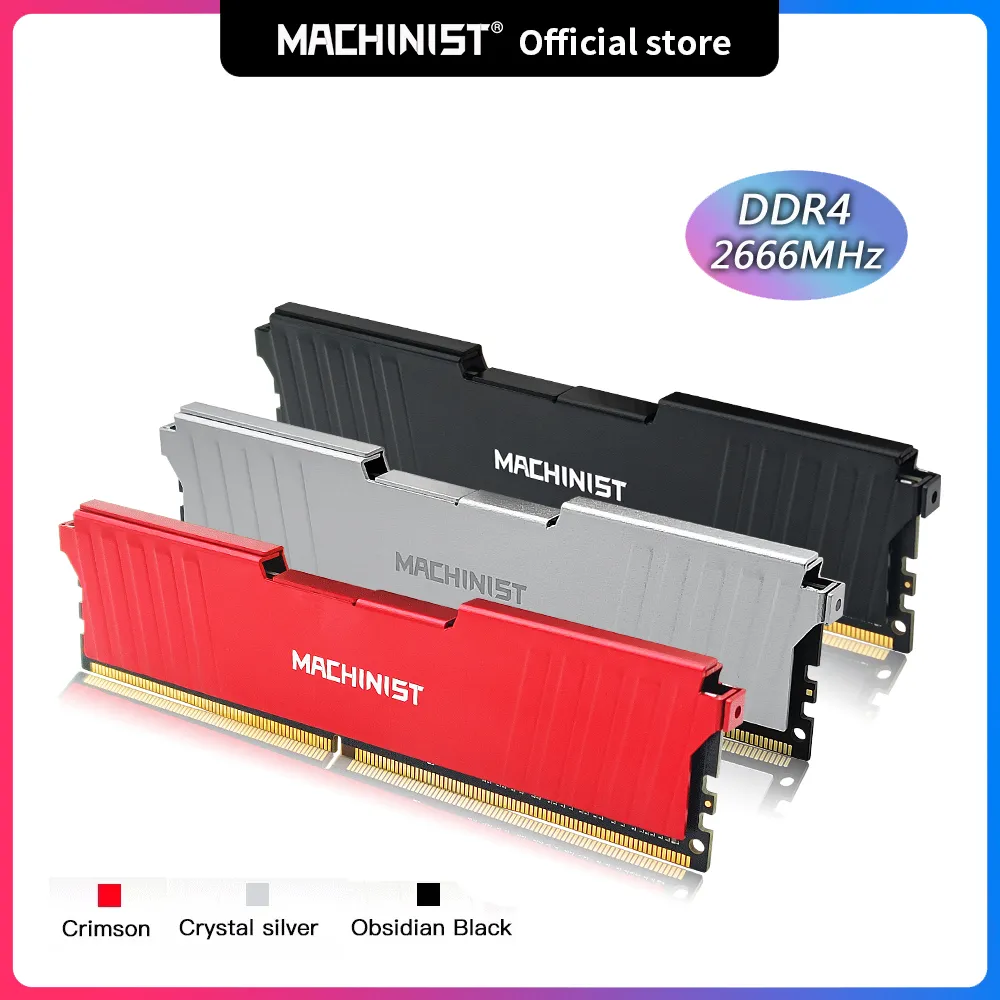MACHINIST-memoria RAM DDR4 de 8GB, 16GB, 2133HMz, 2666HMz, 3200mhz, con disipador de calor, PC DIMM para todas las placas base
