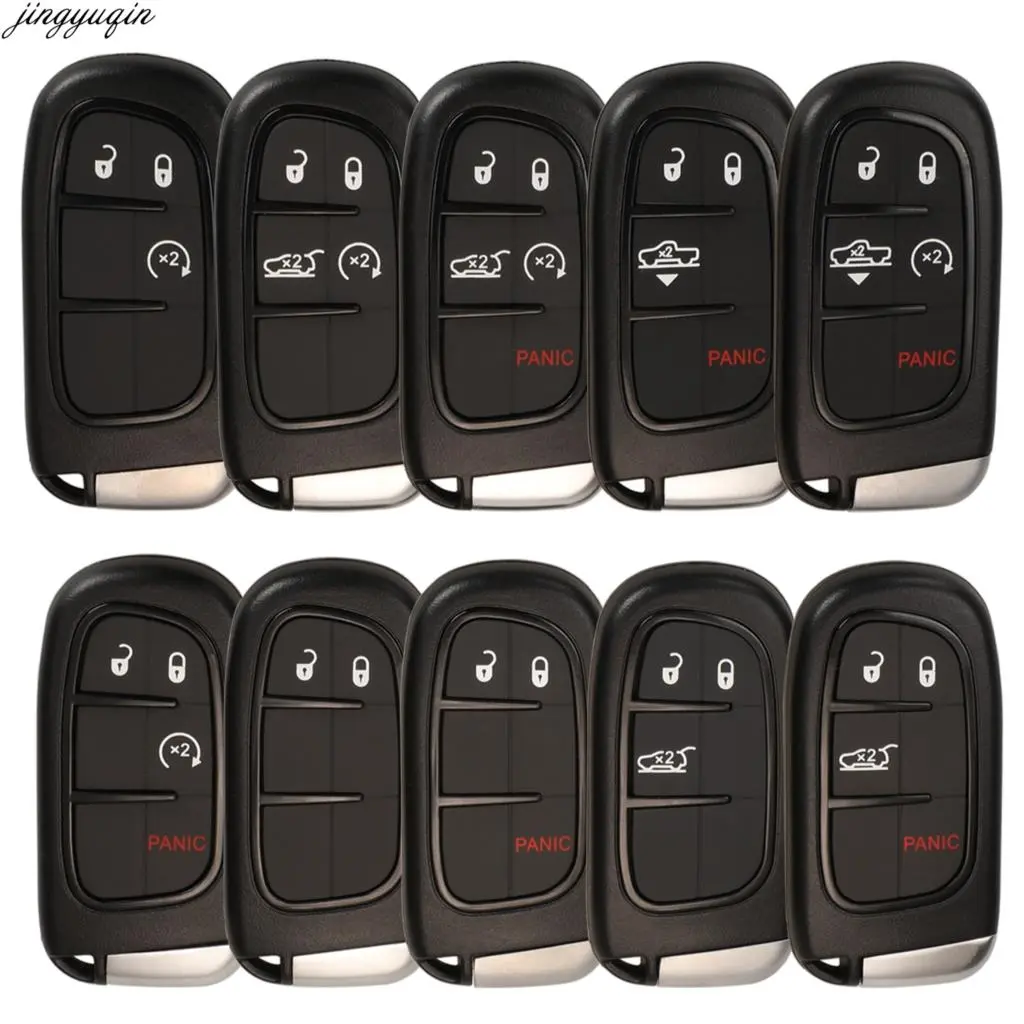 Jingyuqin-carcasa para llave de coche remota, carcasa para Jeep Grand Cherokee Dodge Ram 1500 Journey Dart Challenger Durango 2/3/4/5 botones
