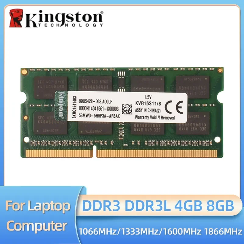 Kingston-ordenador portÃ¡til DDR3L DDR3 de doble canal, 8GB, 4GB, 1066Mhz, 1333Mhz, 1600Mhz, 1866Mhz, SO-DIMM, 10600, 12800,